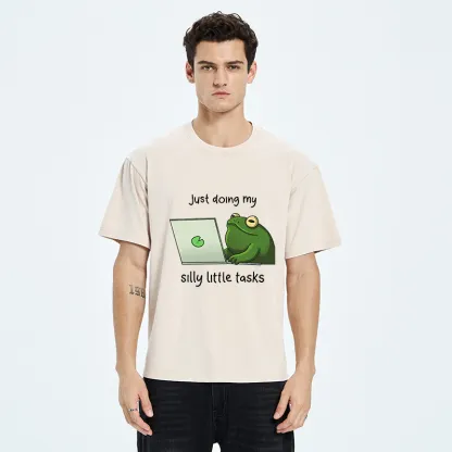 Tokyo-Tiger Silly Frog Is Working Washed T-Shirt