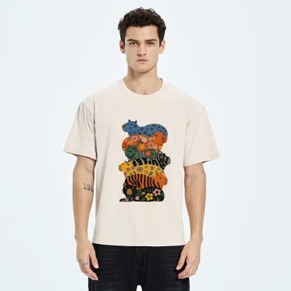 Tokyo-Tiger Cute Colorful Capybaras Washed T-Shirt