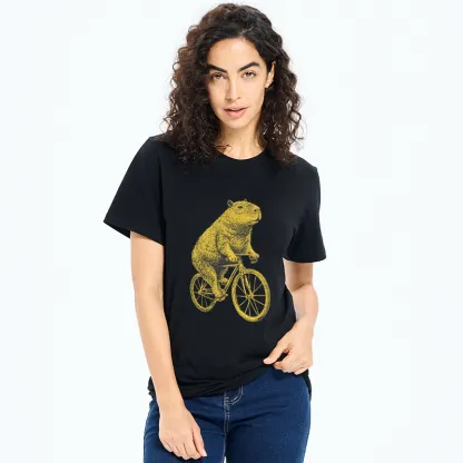 Tokyo-Tiger Funny Capybara On A Bike Classic T-Shirt