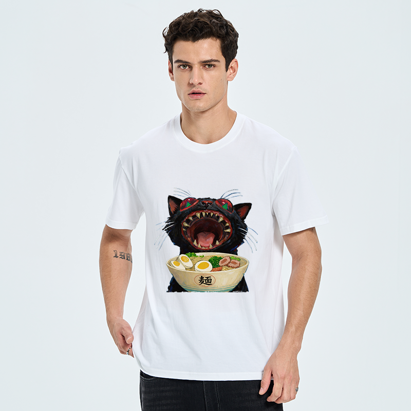 Tokyo-Tiger Black Cat Is Ready To Eat Ramen Classic T-Shirt