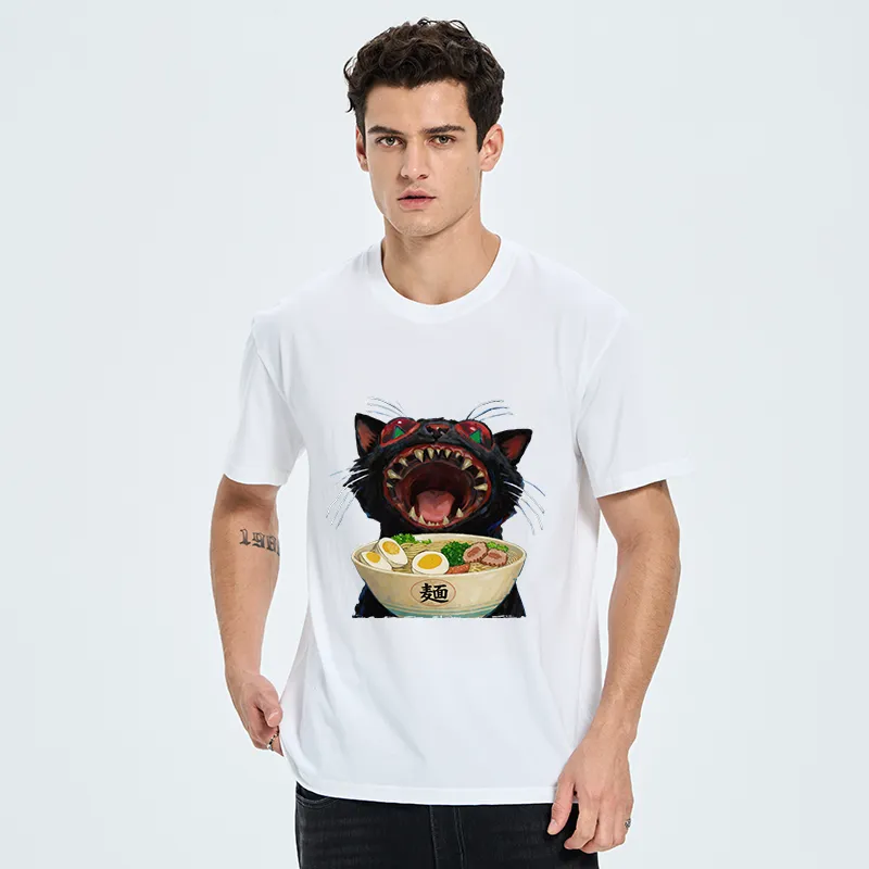 Tokyo-Tiger Black Cat Is Ready To Eat Ramen Classic T-Shirt