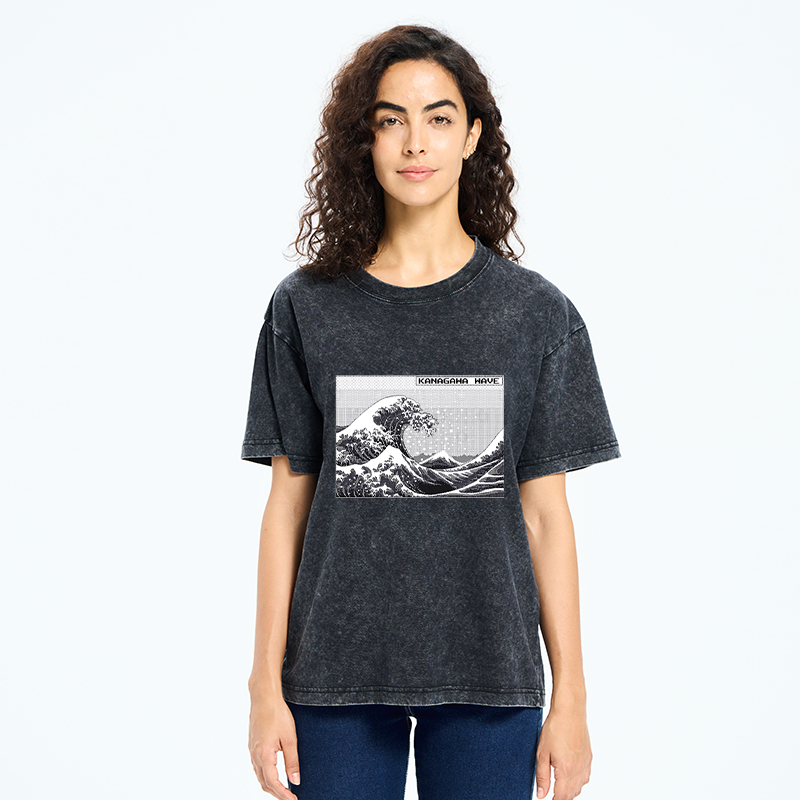Tokyo-Tiger Kanagawa Wave Washed T-Shirt