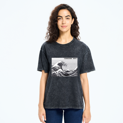 Tokyo-Tiger Kanagawa Wave Washed T-Shirt