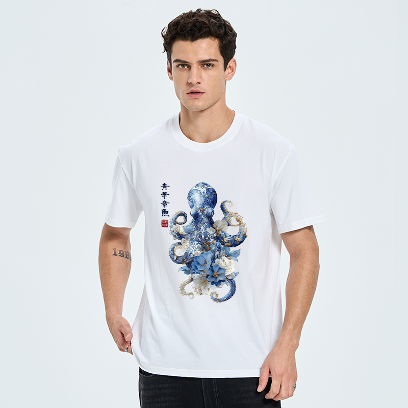 Tokyo-Tiger Porcelain Blossom Octopus Classic T-Shirt