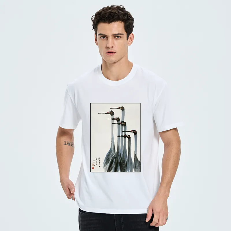 Tokyo-Tiger Retro Crane Painting Classic T-Shirt