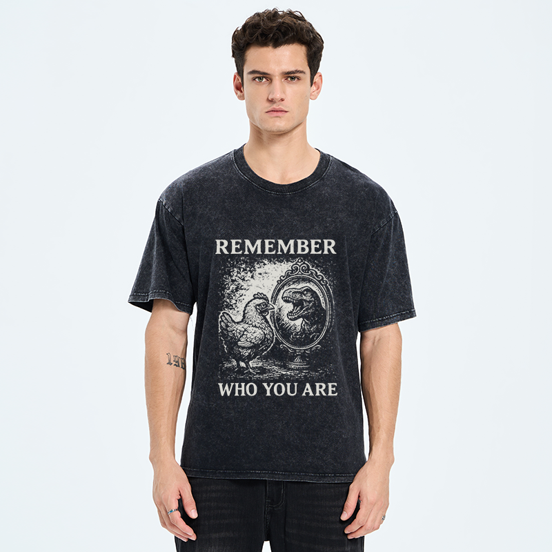 Tokyo-Tiger Who You Are Chicken Meme Washed T-Shirt