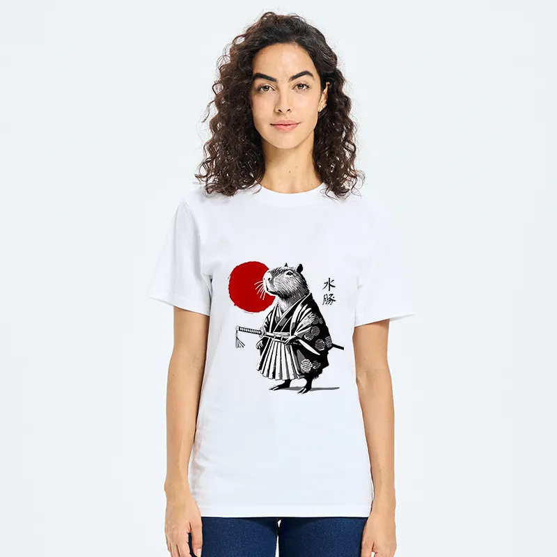 Tokyo-Tiger Capybara Samurai And Sun Classic T-Shirt