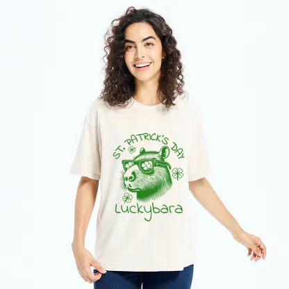 Tokyo-Tiger St Patrick's Day Capybara Meme Washed T-Shirt