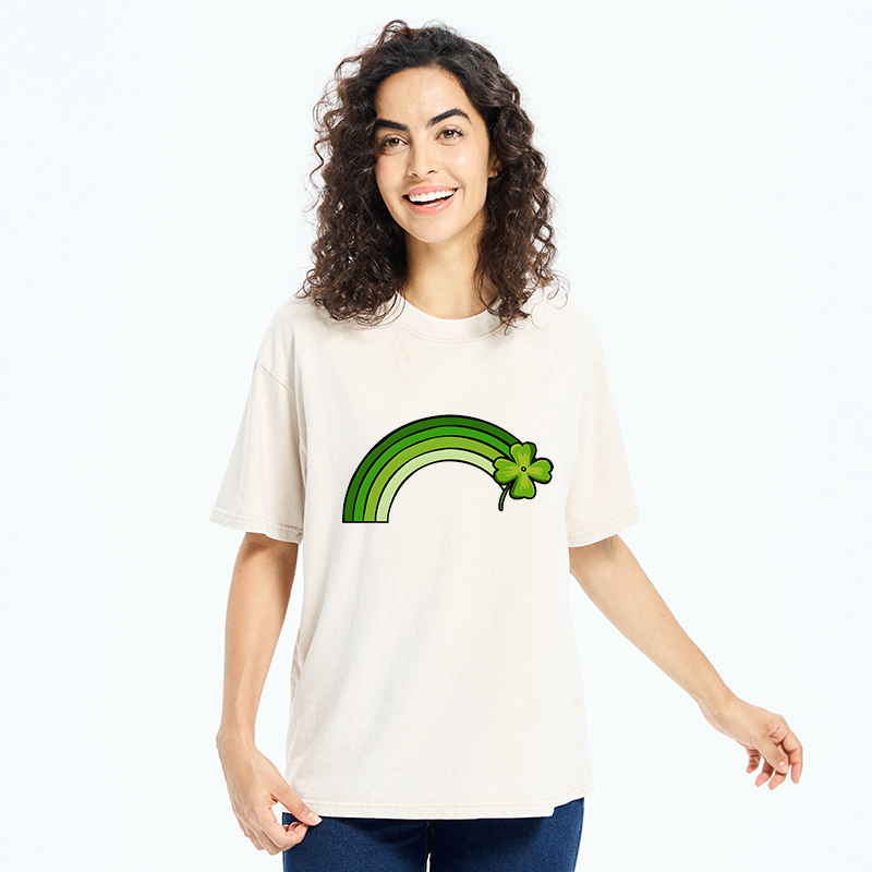 Tokyo-Tiger Green Lucky Rainbow Washed T-Shirt