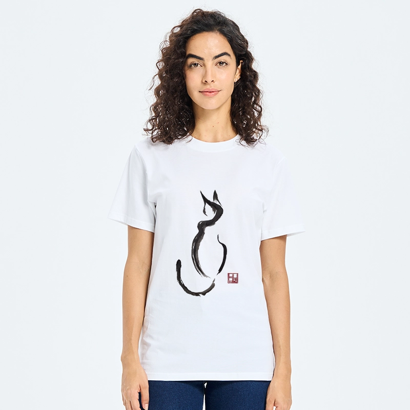 Tokyo-Tiger Minimalist Cat Ink Classic T-Shirt