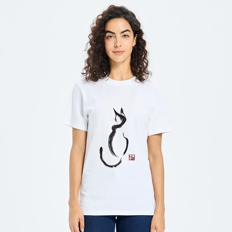 Tokyo-Tiger Minimalist Cat Ink Classic T-Shirt