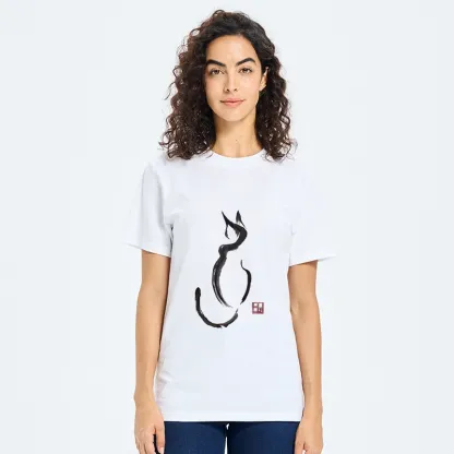 Tokyo-Tiger Minimalist Cat Ink Classic T-Shirt