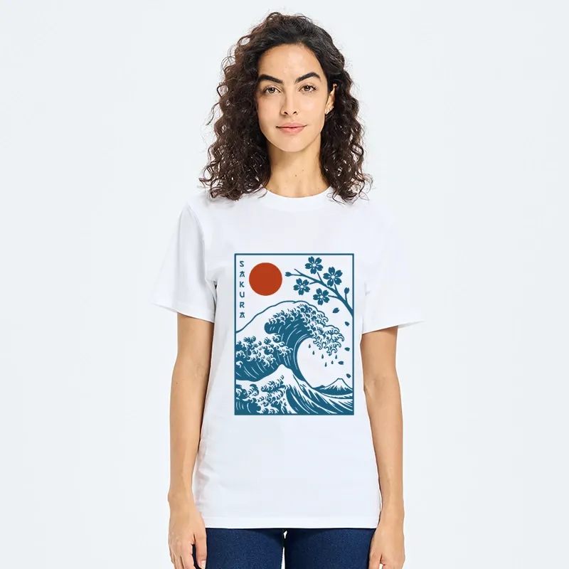 Tokyo-Tiger Japanese The Great Wave And Sakura Classic T-Shirt