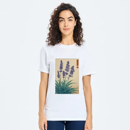 Tokyo-Tiger Japanese Art Lavender Flower Classic T-Shirt