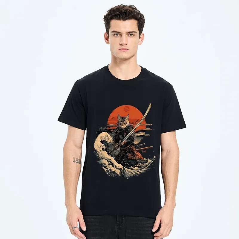 Tokyo-Tiger Handsome Cat Samurai Japanese Classic T-Shirt