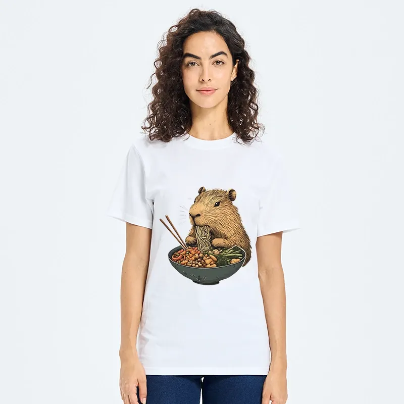 Tokyo-Tiger Capybara Eating Ramen Funny Classic T-Shirt