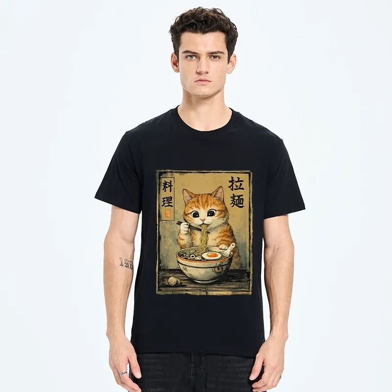 Tokyo-Tiger Retro Ginger Cat Ramen Classic T-Shirt