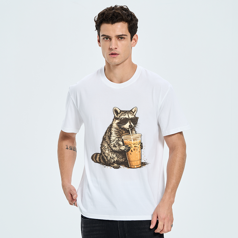 Tokyo-Tiger Raccoon Drinking Coffee Funny Classic T-Shirt