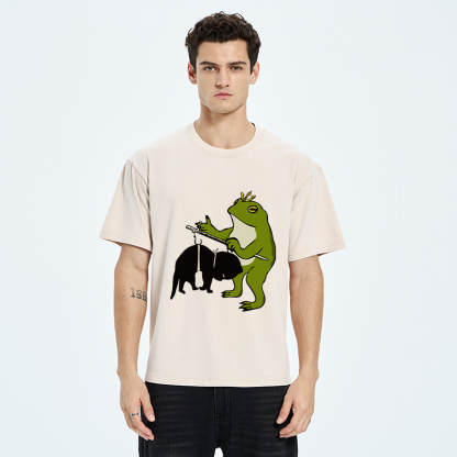 Tokyo-Tiger How Heavy Is This Cat Washed T-Shirt
