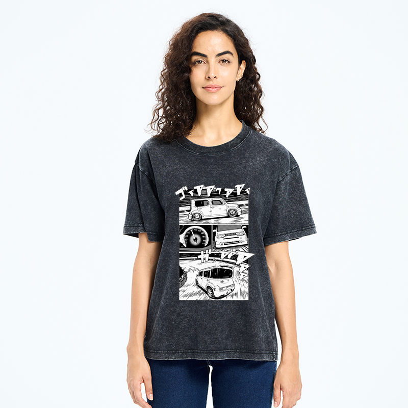Tokyo-Tiger Japanese Nissan Cube Washed T-Shirt