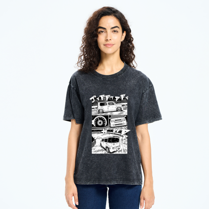Tokyo-Tiger Japanese Nissan Cube Washed T-Shirt