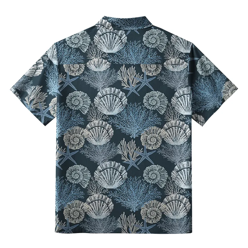 Tokyo-Tiger Seashell And Starfish Aloha Hawaiian Shirt
