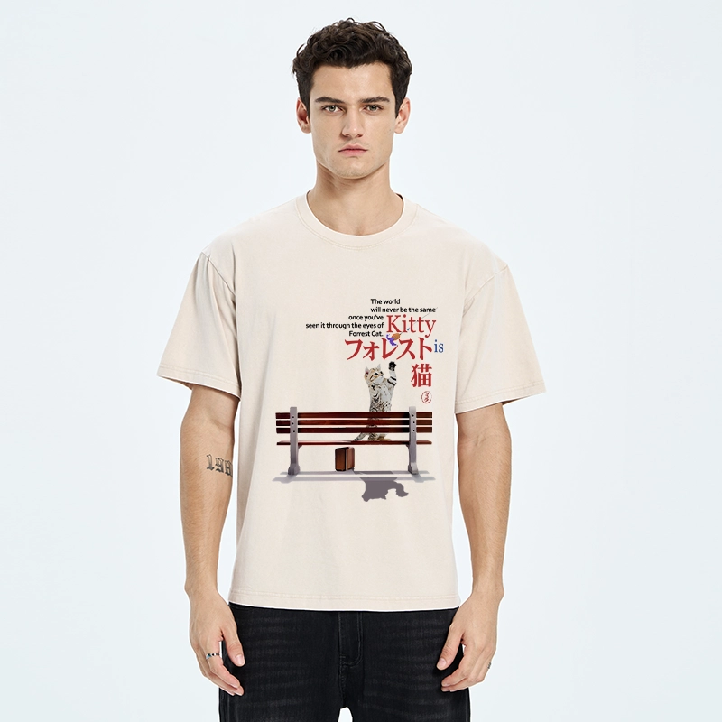 Tokyo-Tiger Forrest Cat's Perspective Washed T-Shirt