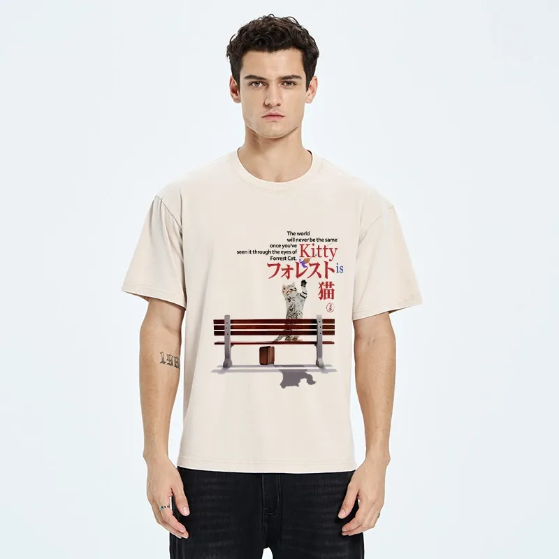 Tokyo-Tiger Forrest Cat's Perspective Washed T-Shirt