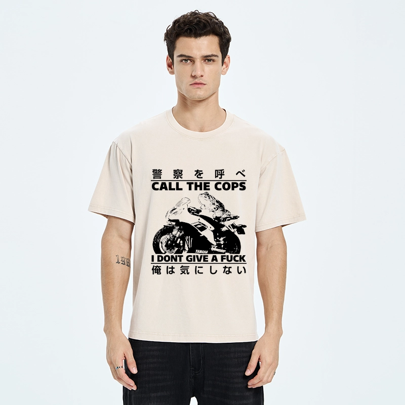 Tokyo-Tiger Funny Frog Riding A Motorcycle Washed T-Shirt