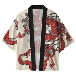 Image of Tokyo-Tiger Dragon Pattern Kimono Cardigan