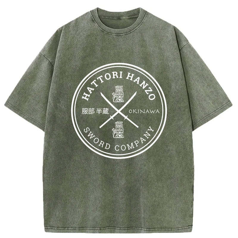 Tokyo-Tiger Hattori Hanzo Sword Company Washed T-Shirt