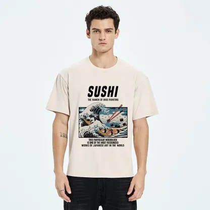 Tokyo-Tiger The Great Wave Off Sushi Washed T-Shirt