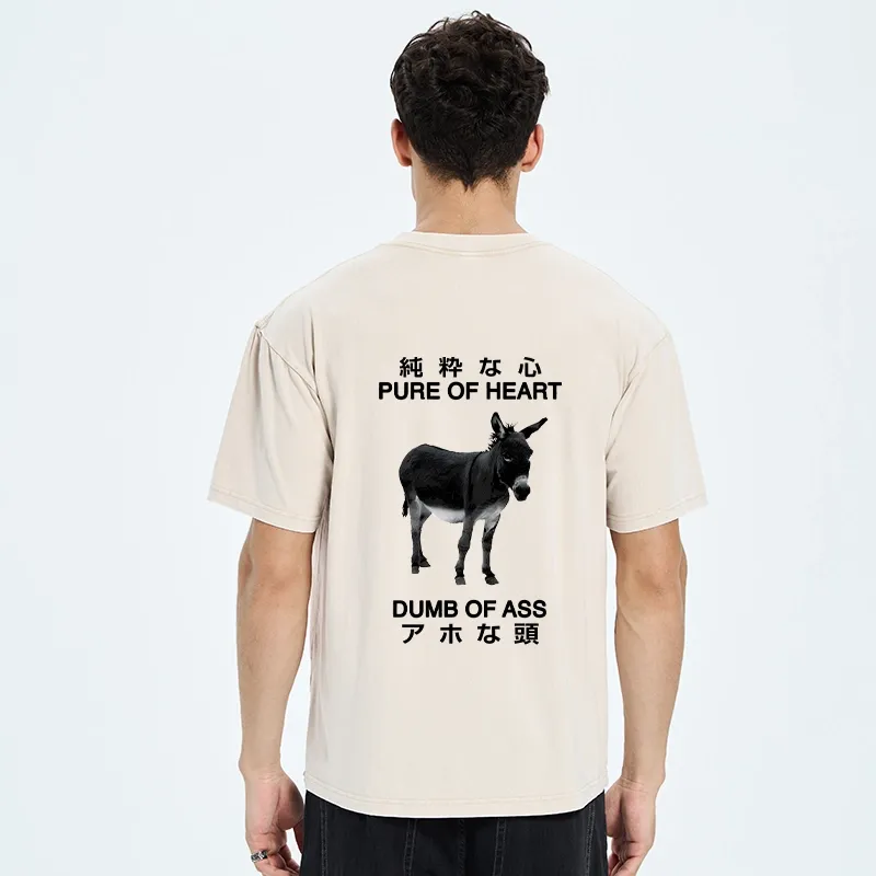 Tokyo-Tiger Pure Of Heart Dumb Of Ass Back Washed T-Shirt