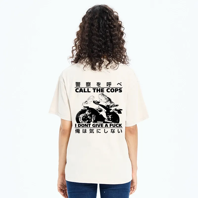 Tokyo-Tiger Funny Frog Riding A Motorcycle Back Washed T-Shirt