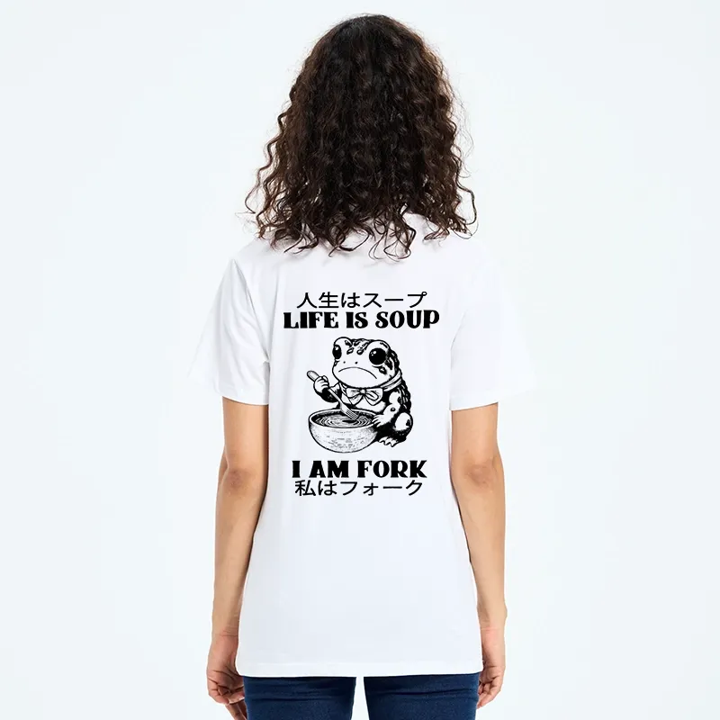Tokyo-Tiger Life Is Soup I Am Fork Back Classic T-Shirt