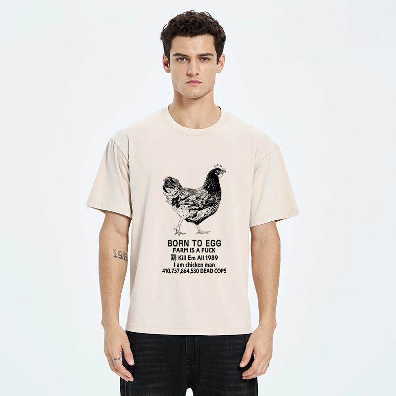 Tokyo-Tiger Born To Egg Washed T-Shirt