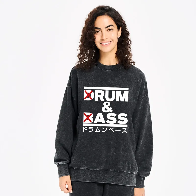 Tokyo-Tiger Drum And Bass Funny Washed Sweatshirt