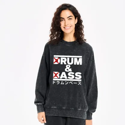 Tokyo-Tiger Drum And Bass Funny Washed Sweatshirt