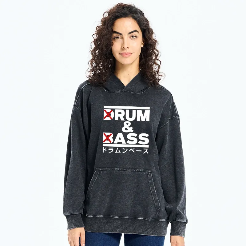 Tokyo-Tiger Drum And Bass Funny Washed Hoodie
