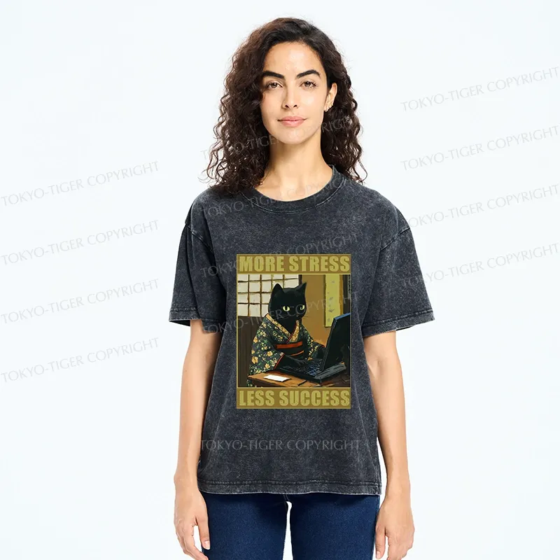 Tokyo-Tiger More Stress Less Success Washed T-Shirt