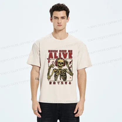 Tokyo-Tiger Music Keep Me Alive Washed T-Shirt