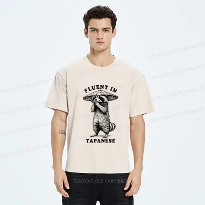 Tokyo-Tiger Funny Fluent In Yapanese Washed T-Shirt