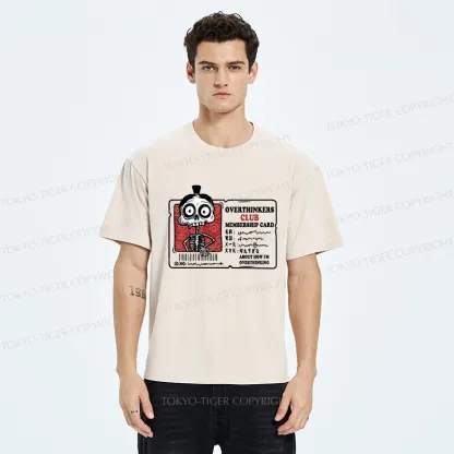 Tokyo-Tiger Overthinkers Club Membership Card Washed T-Shirt