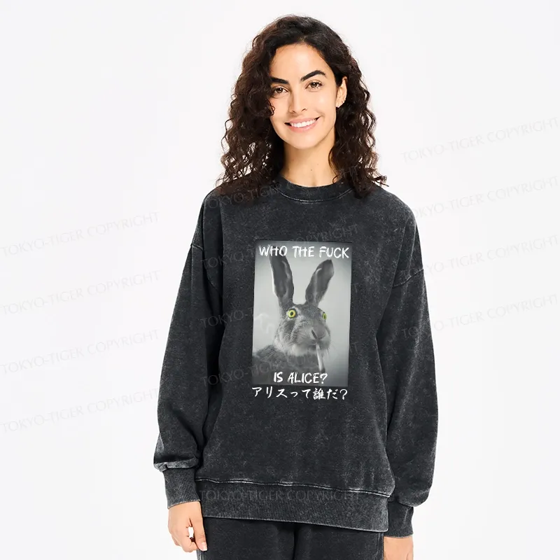 Tokyo-Tiger Who Is Alice? Washed Sweatshirt