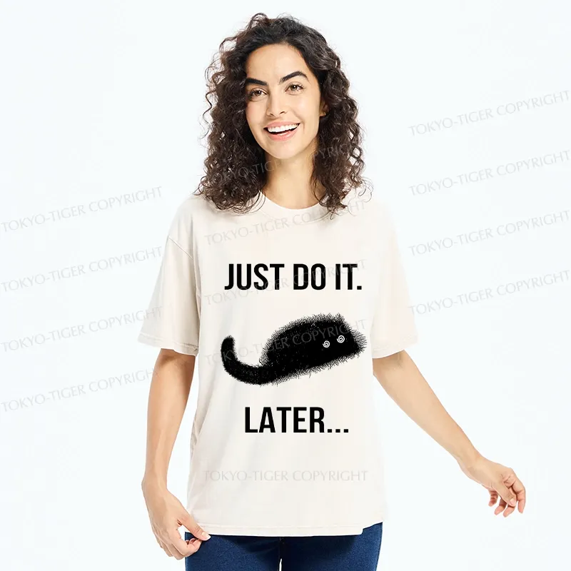 Tokyo-Tiger Just Do It Later Washed T-Shirt