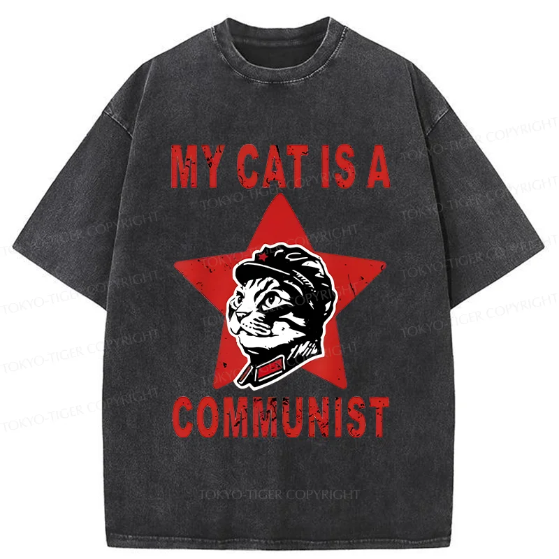 Tokyo-Tiger Funny Cat-ism Washed T-Shirt