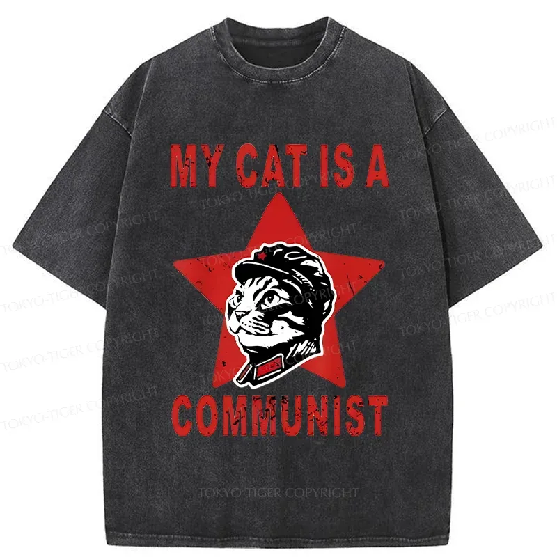 Tokyo-Tiger Funny Cat-ism Washed T-Shirt