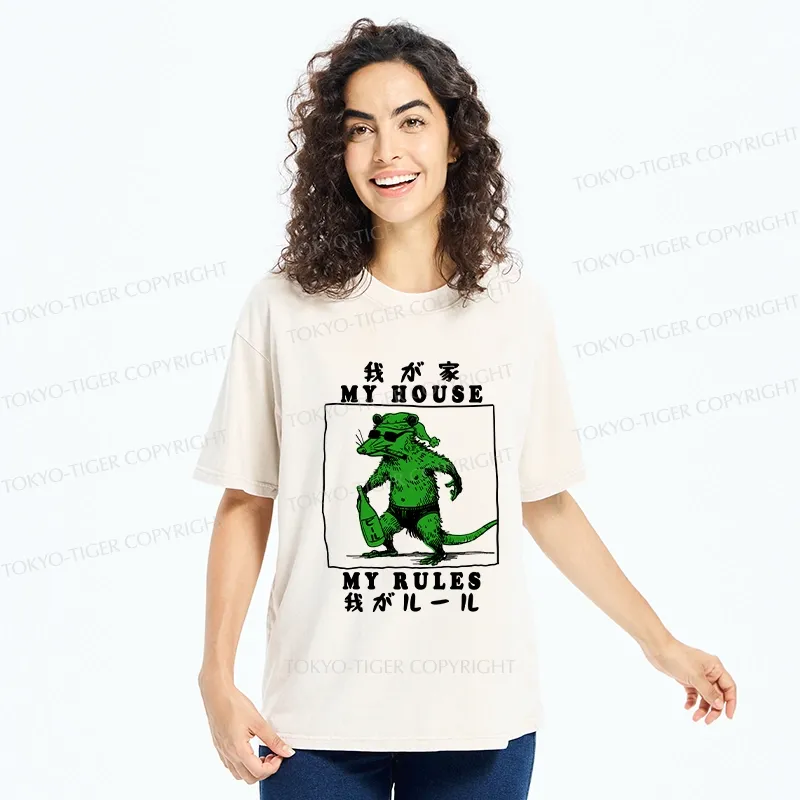 Tokyo-Tiger My House My Rules Washed T-Shirt