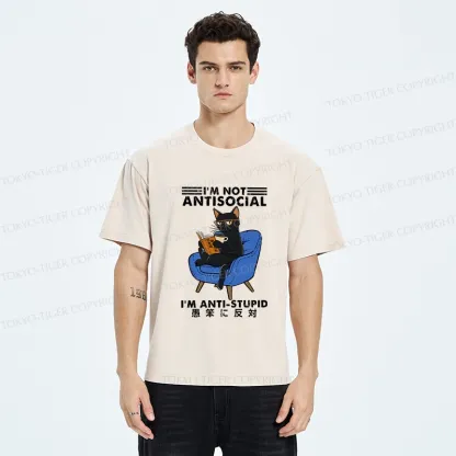Tokyo-Tiger I'm Not Antisocial Washed T-Shirt