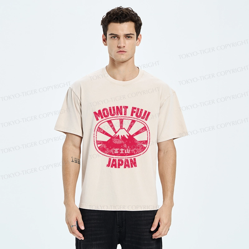 Tokyo-Tiger Mount Fuji Japan Washed T-Shirt